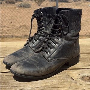 Ariat Men's Black Leather Lace-Up Boots